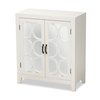 Baxton Studio Garcelle ModernWhite Finished Wood and Mirrored Glass 2-Door Sideboard 194-11964-ZORO